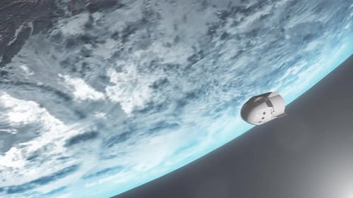 Spacecraft Orbits Earth in Outer Space