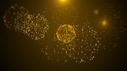 Golden Particle Celebration Explosions Background Loop