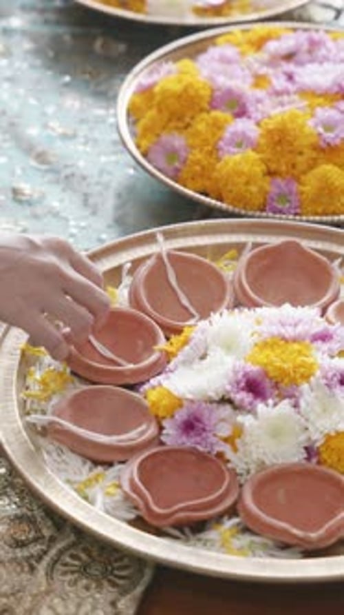 Diyas et bonbons pour le festival de Diwali