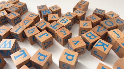 Alphabet Blocks Spelling Letters Educational Concept