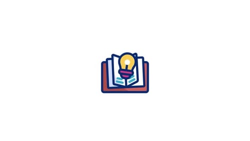 Animated Book and Lightbulb Icon for Education and Ideas