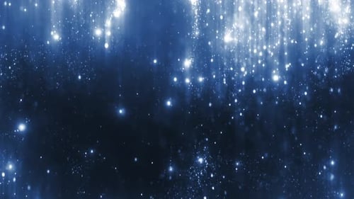 Abstract Blue Glittering Particles Light Ray Background