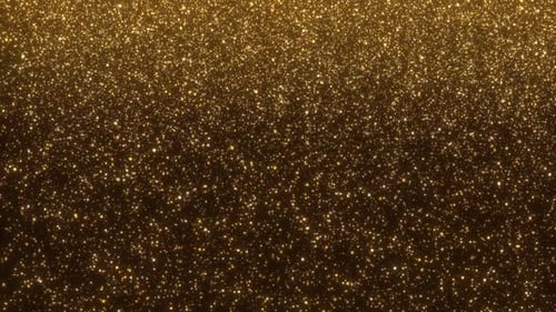 Golden Glitter Particles Falling Shimmering Festive Background
