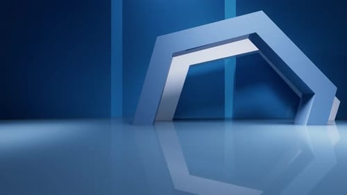 Modern Blue Geometric Archway Stage Background