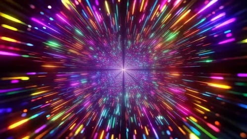 Vitesse de distorsion de science-fiction abstraite, traînées lumineuses et hyperespace au néon