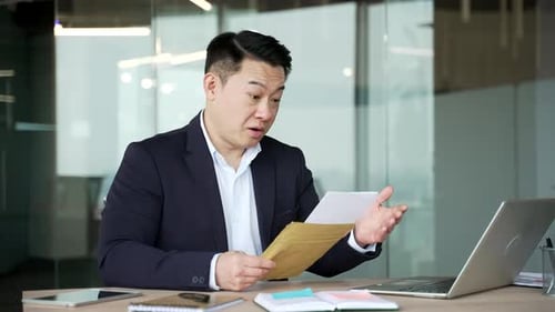 Successful Businessman Receives Good News in the Office