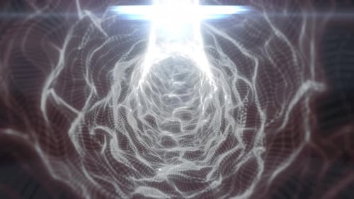 Abstract Sci-Fi Light Tunnel Network Background Loop