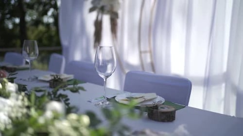 Elegant Outdoor Table Setting for Wedding Event