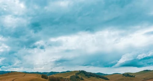 Mountain Meadow Timelapse at the Summer or Autumn Time