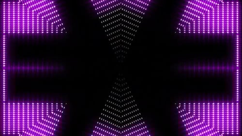 Dynamic purple lights pulse in a modern abstract tunnel