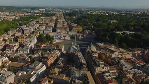 Fly Above Historic City Centre