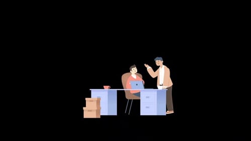 Colleagues Working Together Alpha Channel HD