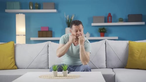 Worried And Nervous Man.