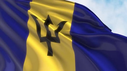 Barbados Flag Waving