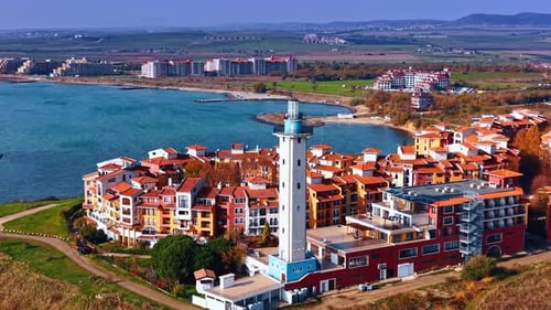Aerial View of Sunny Beach Resort in Bulgaria