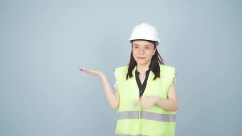 Engineer presents project.