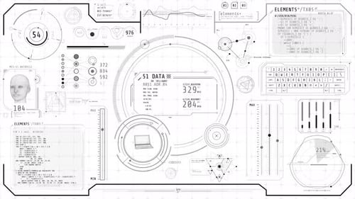 Animation d'un écran de haute technologie pour le traitement de différentes données