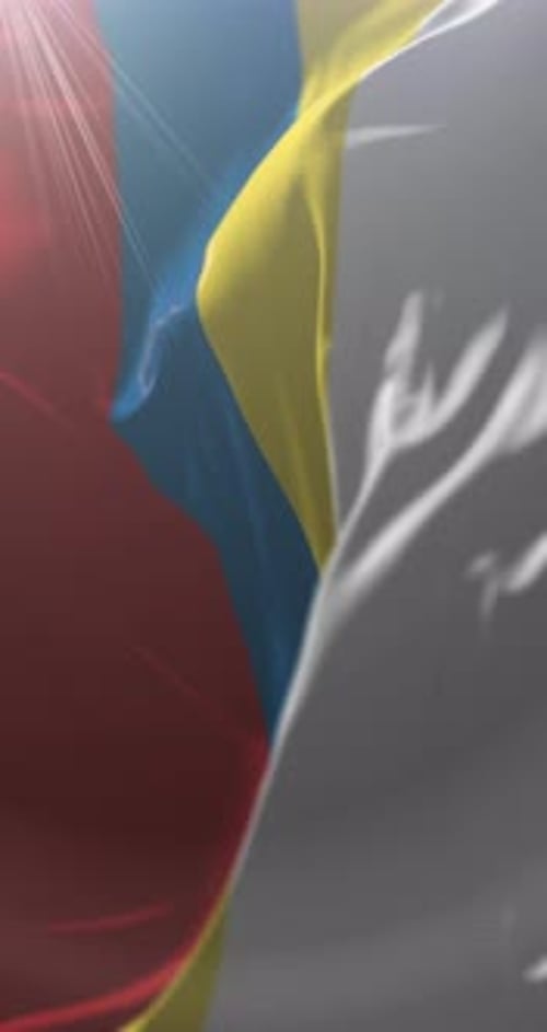 Realistic Waving Colored Fabric Vertical Background