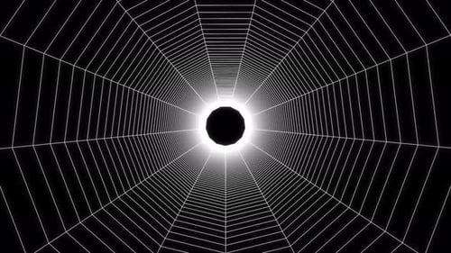 Abstrakter geometrischer Tunnelhintergrund. Spinnennetz-Hintergrund.