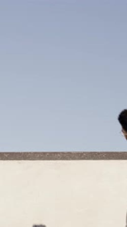 Skateboarding, ride or men on ramp with practice, training together or balance skills in urban