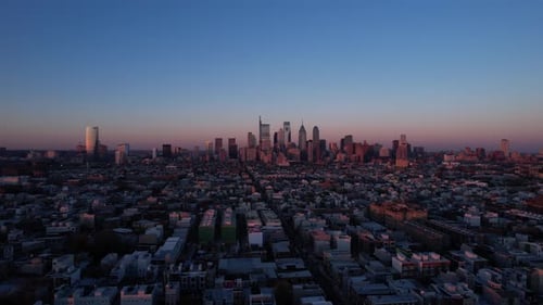 Flying towards Center City, Philadelphia from South Philadelphia.