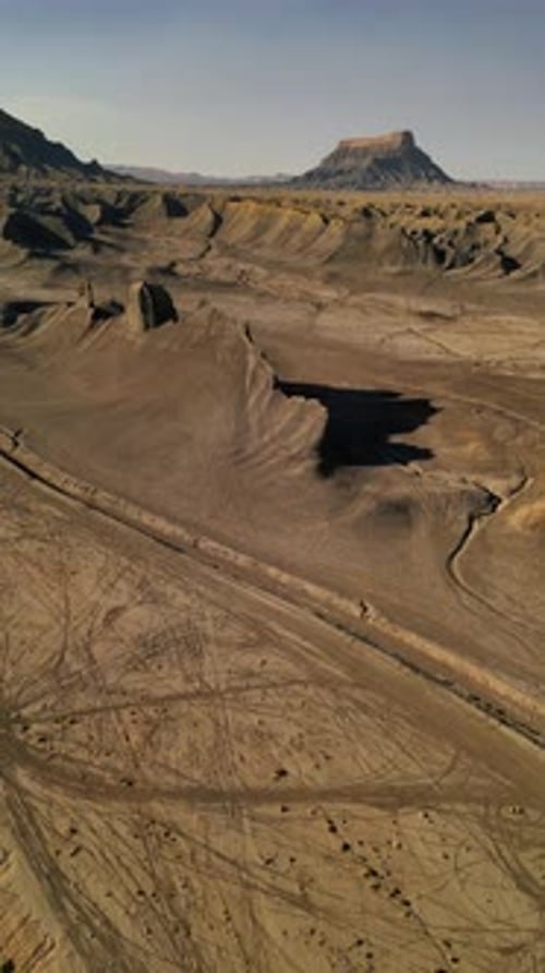 Aerial view of Swing Arm Army Motocross Track, Hanksville, Utah, United States.