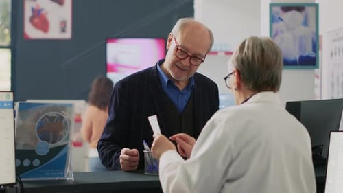 Senior Patient Visiting Pharmacy or Clinic