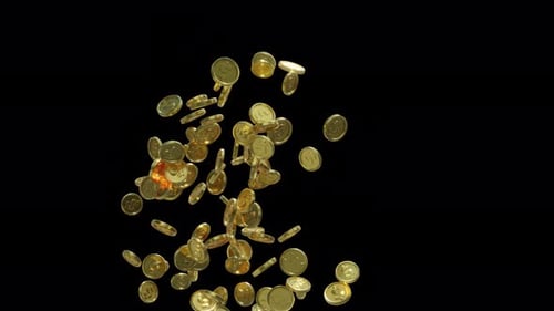 Golden Coins Falling Loop Animation