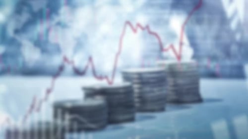 Unternehmensaktien, die in Krypto investieren, verschwommener 4K-Hintergrund, Investmenthandel, Handelsbanken, Wachstumshintergrund