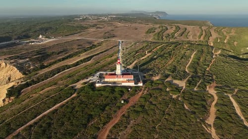 Lighthouse on Cabo Espichel Cape Espichel on Atlantic Ocean