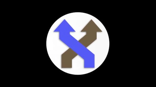 Animação 3D em loop de seta em direção ascendente