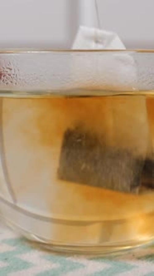 Brewing Tea in Clear Glass Cup