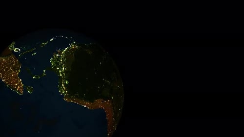 Realistic earth planet always rotating seen from space on spinning