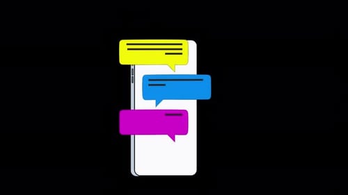 Messages sur l'écran du téléphone 4K sur Alpha Channel