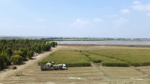 Israeli agricultural landscape. Aerial view
