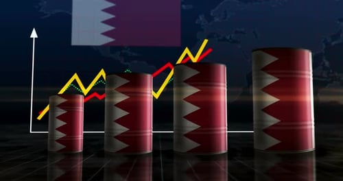 Bahrain oil crude petroleum fuel barrels on chart
