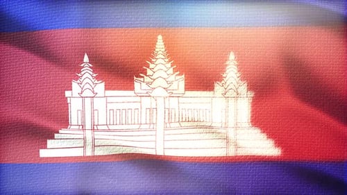 Waving Flag of Cambodia Loop Animation