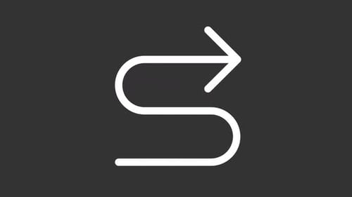 Minimalist Animated White Arrow Line Path