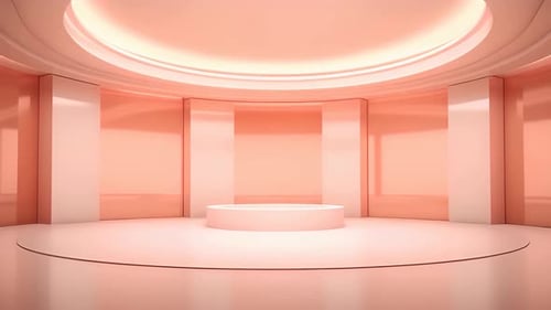 podium Futuristic showcase with platform for product displaying. Empty modern stage display
