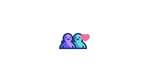 Modern Animated Love Couple Icon