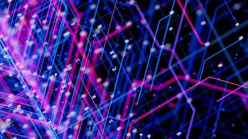 Intelligence artificielle, traitement des mégadonnées, animation de flux, cœur d'informatique quantique avec données