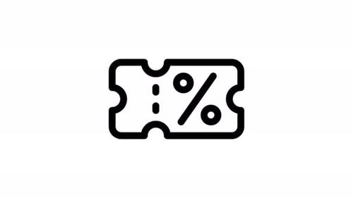 Outline Animated Discount Coupon Icon