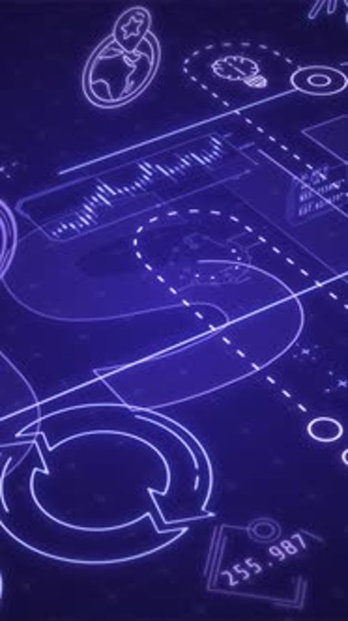 Animation of 3D Blueprint of Business Workflows