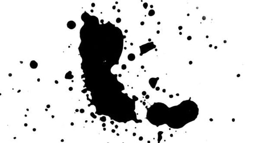 Abstract Ink Splatters on White Background