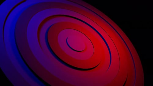 3D Abstract Circular Ring Wave Motion - Seamless Loop Background
