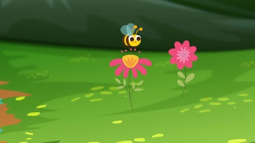 La abeja se sienta en la flor