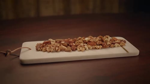 Assorted Nuts on a Marble Serving Board