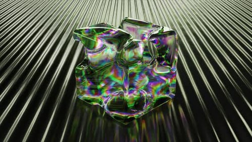 Dynamic Abstract Chromatic Refraction Crystal Background Animation