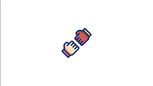 Diversity Hands Interlocking Animated Icon Flat Design