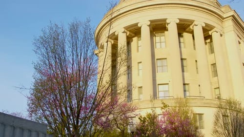 The Federal Trade Commission building basks in the sunrise of an early spring morning